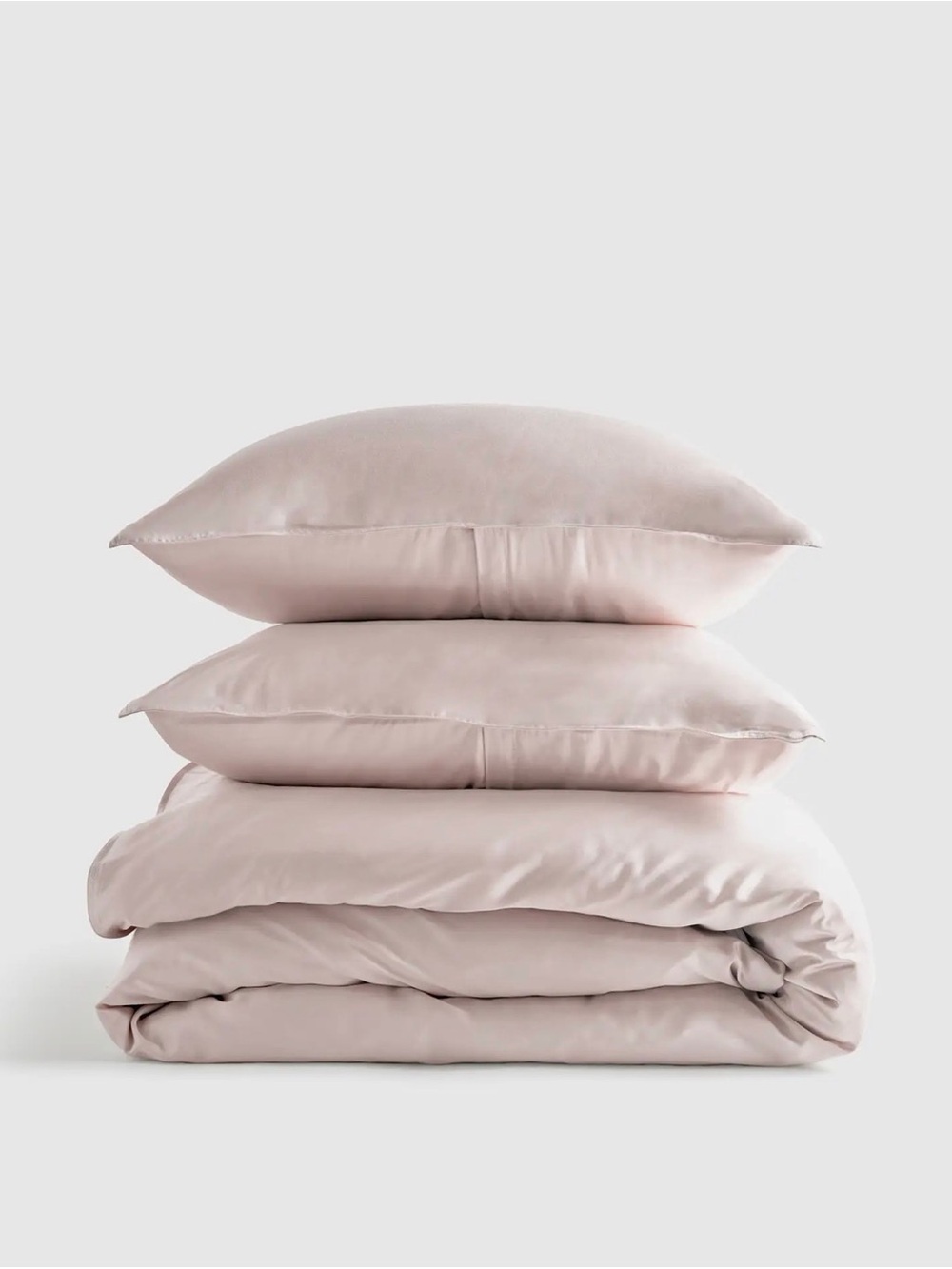 Quince Blush Pink Bamboo Duvet Cover Set with Pillowcases NWOT